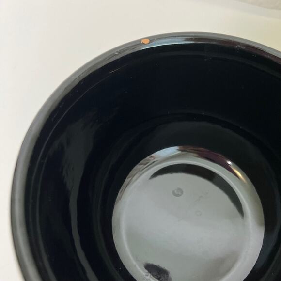 Vintage Black Glazed Redware Pottery Bowls Set of 2 Planter Mixing Bowls 1970s - Picture 2 of 8